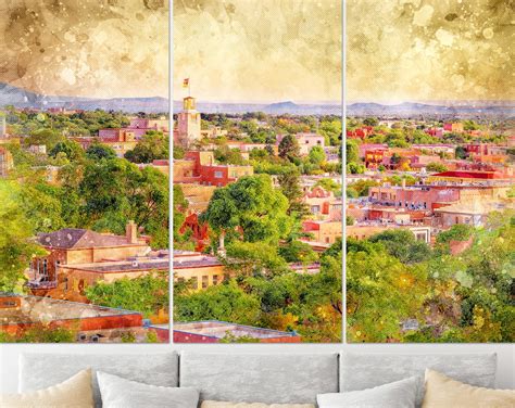 Santa Fe Canvas Print New Mexico Santa Fe Wall Art Santa Fe Artwork Santa Fe Poster Santa