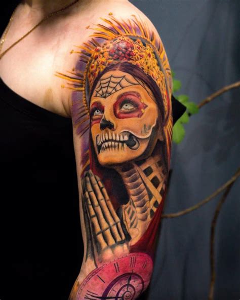 Santa Muerte Tattoo Ideas Celebrating The Holy Death