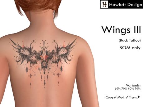 Second Life Marketplace Hdesign Wings Back Tattoo Second Life Marketplace Hdesign Wings Back Tattoo