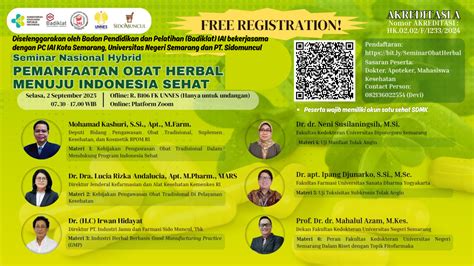 Seminar Nasional Pemafaatan Obat Herbal Menuju Indonesia Sehat Angkatan 1 Lms Kemkes