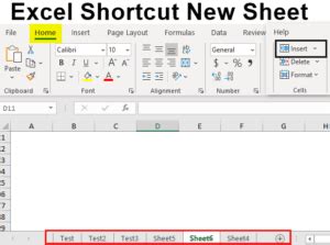Excel New Sheet Shortcut
