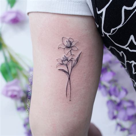 Simple Lily Flower Tattoo Designs