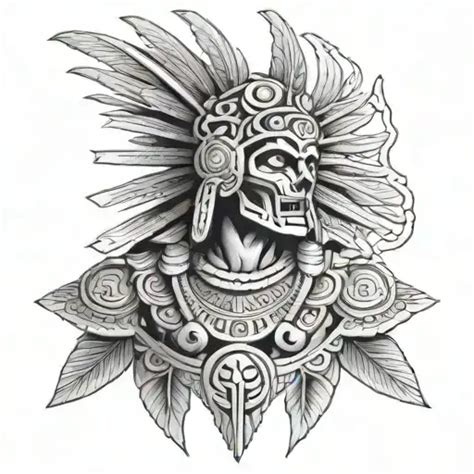 Sketch Aztec Death God Tattoo Blackink Ai Sketch Aztec Death God Tattoo Blackink Ai