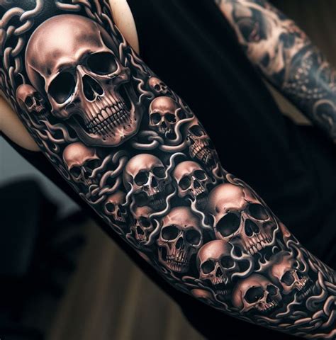 Skull Sleeve Tattoos Designs