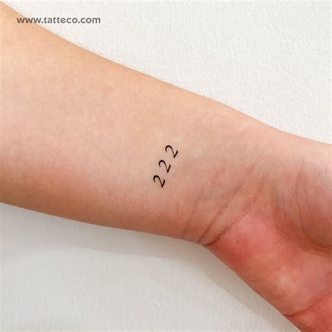 Small 222 Angel Number Temporary Tattoo Set Of 3 Tatteco Small 222 Angel Number Temporary Tattoo Set Of 3 Tatteco