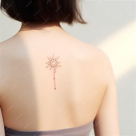 Small Simple Sun Tattoo Design Feminine Premium Ai Generated Image