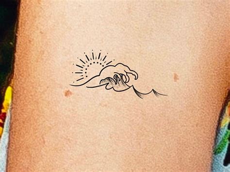 Small Sun Wave Temporary Tattoo Small Sun Tattoo Small Wave Tattoo Tiny Sun Tattoo Beach Tattoo Ocean Tattoo Water Tattoo Etsy