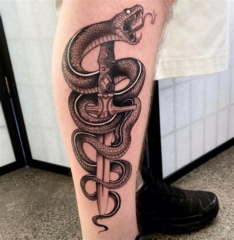 Snake Leg Tattoo Designs