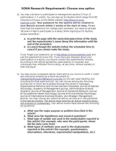 Sona Research Requirement You Can Sign Up For Studies Which Range From 30 Minutes To 2 Hours