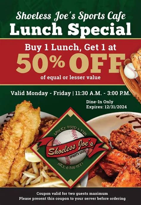 Special Menu Shoeless Joe Amp 39 S Special Menu Shoeless Joe Amp 39 S