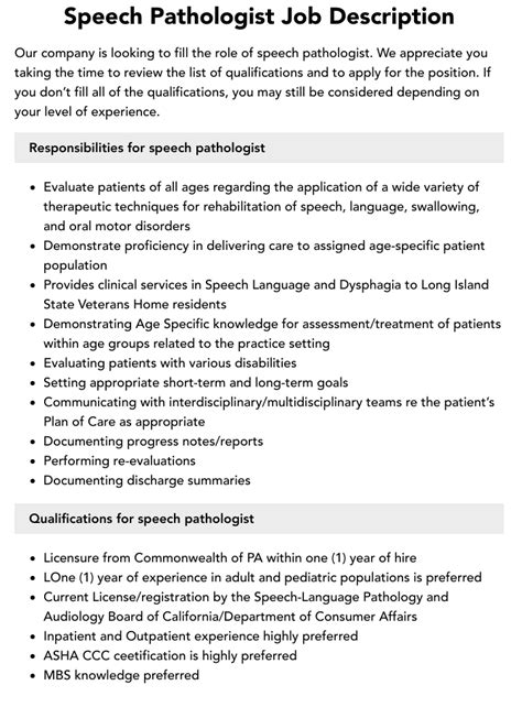 Speech Pathologist Job Description Salary Skills More Speech Pathologist Job Description Salary Skills More