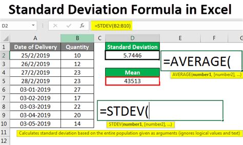 Standard Deviation In Excel Formula Calculation Amp Examples Standard Deviation In Excel Formula Calculation Amp Examples