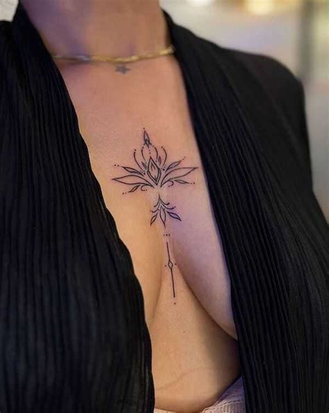 Sternum Tattoo Accentuating The Alluring Curves Of Your Body Sternum Tattoo Accentuating The Alluring Curves Of Your Body