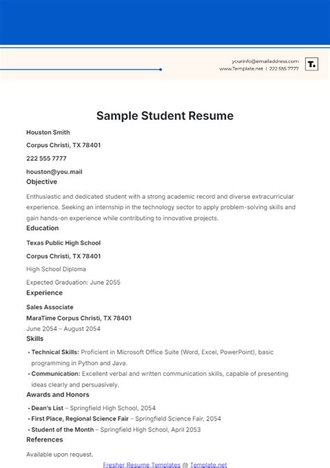 Student Resume Examples Amp Template Student Resume Examples Amp Template