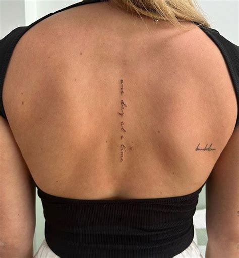 Subtle Script Spine Tattoo Resilience Meaningful Back Tattoos