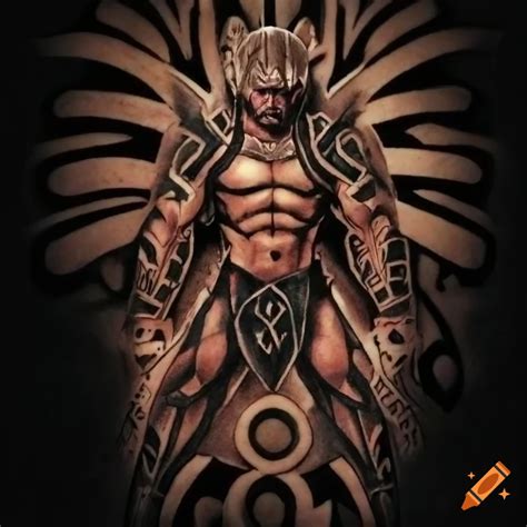 Taino Warrior With Wolverine Characteristics Tattoo Design On Craiyon