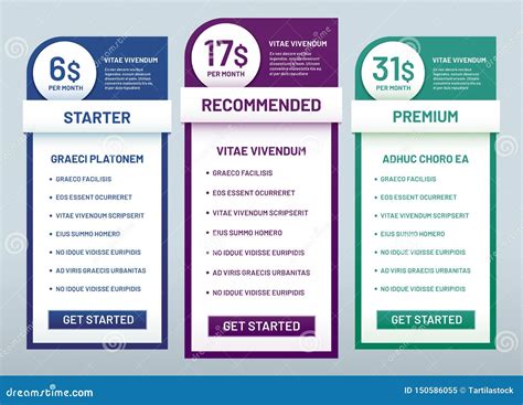Tariff Comparison List Tariffs Plans Price Banners And Choice Prices Plan Banner Template Vector Illustration 24791289 Vector Art At Vecteezy