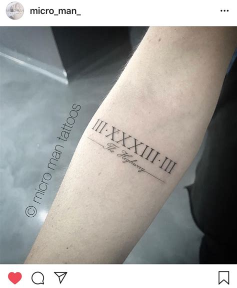 Tattoo Design Vertical Roman Numerals In Black Style Minimalist