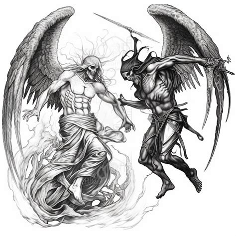 Tattoo Drawings Of Angels And Demons