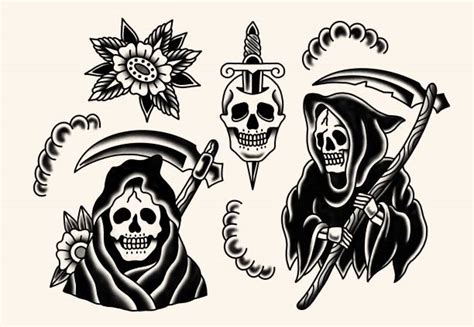 Tattoo Flash Single Sheet Print Skull Grim Reaper Skeleton Death 11 X 14 Ebay Tattoo Flash Single Sheet Print Skull Grim Reaper Skeleton Death 11 X 14 Ebay