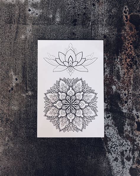 Tattoo Set Mandala Lotus By Sashatattooing