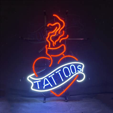 Tattoos Neon Light Sign 100% Custom Real Glass Wall Art – Neon Signs Land Tattoos Neon Light Sign 100% Custom Real Glass Wall Art – Neon Signs Land