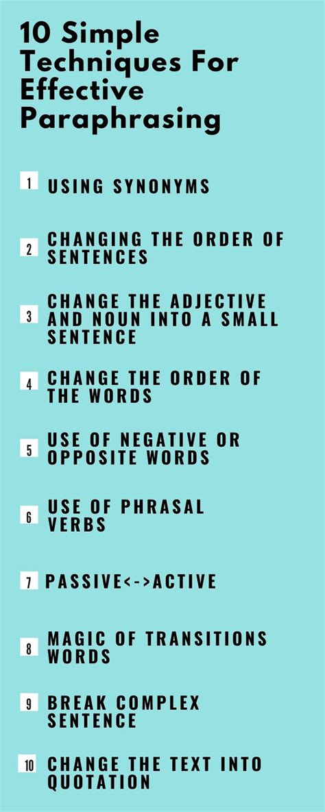 Techniques For Paraphrasing