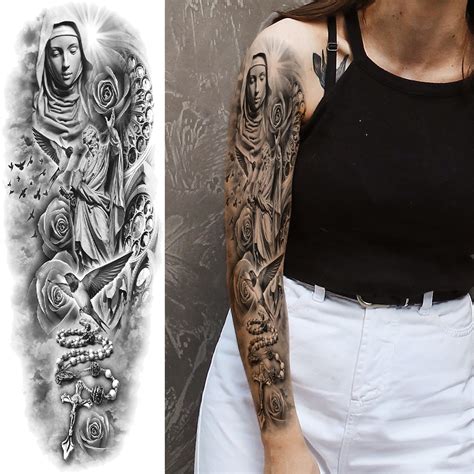 Temporary Religious Tattoo Sleeves Men Etsy Temporary Religious Tattoo Sleeves Men Etsy