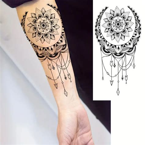Temporary Tattoo Adults Black Lotus Long Temu
