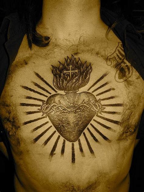 The Burning Devotion Displayed By Sacred Heart Tattoos Tattoodo