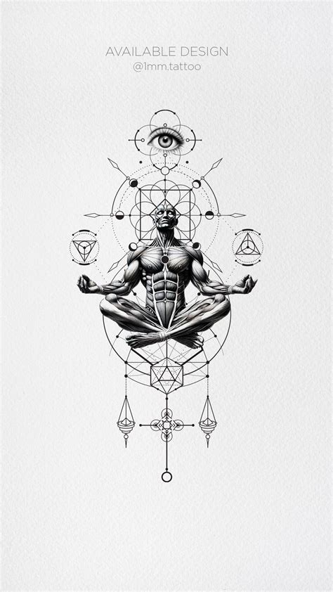 The Eye Of The Soul Tattoo Meditative Design With Spiritual Symbols And Geometric Composition