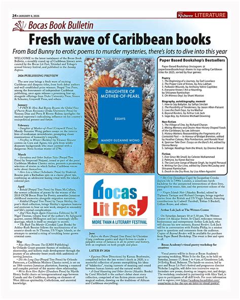 The First Bocas Book Bulletin Of 2026 Is Here Featuring A 2026 Publishing Preview Of Caribbean And Diaspora Titles From Both Debut Authors And Well Established Prize Winners Drcrazyness Petrariverarideau Mandysuzannew Eleanorbshearer