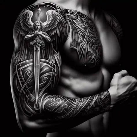 This Full Inner Sleeve St Michael Tattoo Concept Symbolizes Protection Strength And Divine Justice A Perfect Piece For Those Who Fight Their Own Battles Daily Tattooed By Ced Book Your This Full Inner Sleeve St Michael Tattoo Concept Symbolizes Protection Strength And Divine Justice A Perfect Piece For Those Who Fight Their Own Battles Daily Tattooed By Ced Book Your