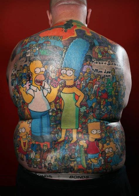 This Guy Has A Huge Tattoo With Over 200 Simpsons Characters On His Back