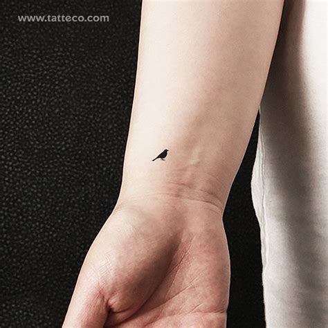 Tiny Standing Bird Temporary Tattoo Set Of 3 Tatteco Tiny Standing Bird Temporary Tattoo Set Of 3 Tatteco