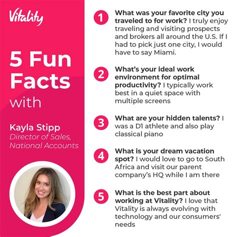 Today We Amp 39 Re Sharing Some Fun Facts About Kayla Stipp Vitality Amp 39 S Director Of Sales National Today We Amp 39 Re Sharing Some Fun Facts About Kayla Stipp Vitality Amp 39 S Director Of Sales National