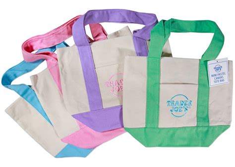 Trader Joe Amp 39 S Mini Canvas Tote Bag Set Of 4 Pastel In Canvas Tw Trader Joe Amp 39 S Mini Canvas Tote Bag Set Of 4 Pastel In Canvas Tw
