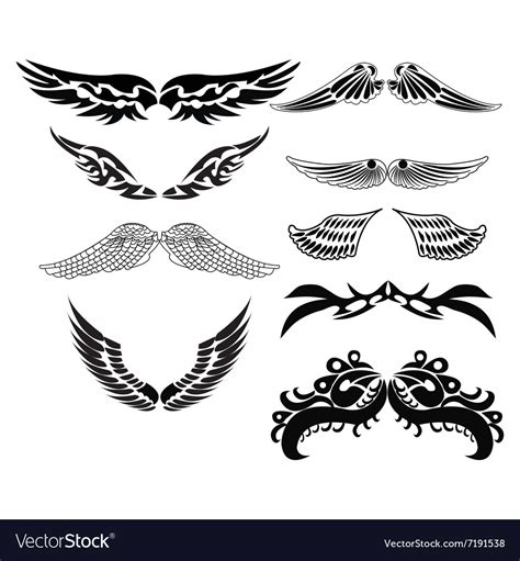 Tribal Wing Motif Tattoo Royalty Free Vector Vectorstock