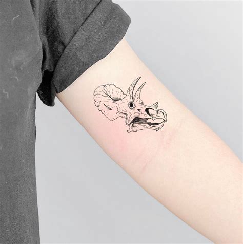 Triceratops Dinosaur Temporary Tattoo Set Of 3 Etsy