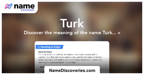 Turk Name Meaning And Origin