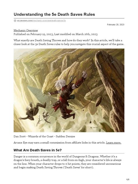 Understanding The 5E Death Saves Rules Pdf Dungeons Dragons Role Playing Games Understanding The 5E Death Saves Rules Pdf Dungeons Dragons Role Playing Games