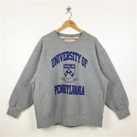 University Of Pennsylvania Hooded Sweatshirt Vintage University Of Pennsylvania Penn Raglan Sweatshirt Vibrant Silk Screened Logo