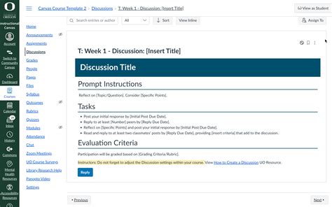 Uo Canvas Course Templates Teaching Support And Innovation Uo Canvas Course Templates Teaching Support And Innovation