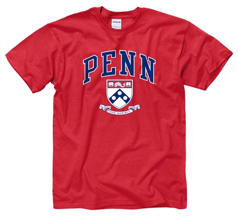 Upenn University Red Shirt Ivy League Penn Blue T Shirt With Red Logo University Of