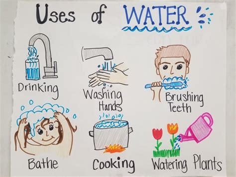 Uses Of Water 1St Grade Teks Anchor Chart Water Crafts Preschool Water Activities Preschool