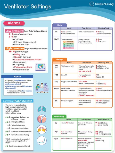 Ventilator Settings Pdf Respiration Respiratory System