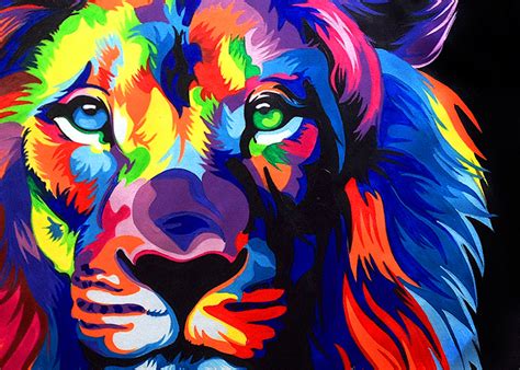 Vibrant Lion Abstract Painting On Canvas Vibrant Lion Abstract Painting On Canvas