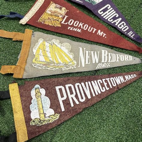 Vintage 1950 S Lot Of 4 Mini Felt Pennants States Monuments Tourism Souvenirs Ebay