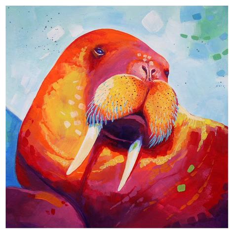 Walrus Animal Art Artist Night Sky Painting Walrus Animal Art Artist Night Sky Painting