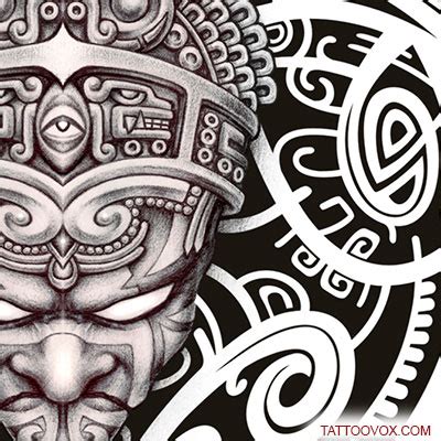 Warrior Sleeve Polynesian Aztec 350 Professional Tattoo Designs Online